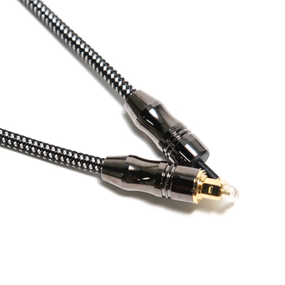 TOSLINK OD6.0mm डिजिटल ऑप्टिकल फाइबर ऑडियो केबल ब्लैक जिंक मिश्र धातु प्लास्टिक वायर