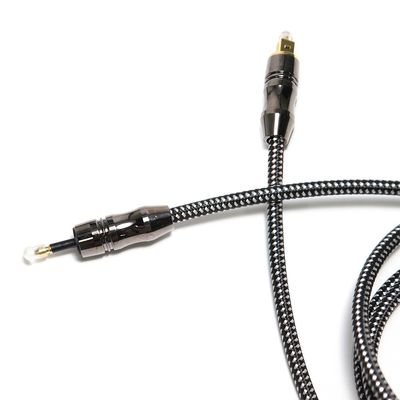 TOSLINK OD6.0mm डिजिटल ऑप्टिकल फाइबर ऑडियो केबल ब्लैक जिंक मिश्र धातु प्लास्टिक वायर