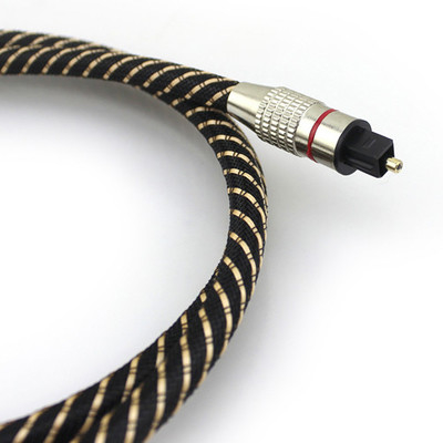 Toslink ऑप्टिक डिजिटल केबल नायलॉन ब्रेडेड मेटल शेल रेड रिंग कनेक्टर HiFi SPDIF 1M - 10M साउंडबार के लिए