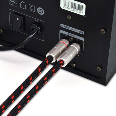 ROHS RCA डिजिटल ऑडियो केबल SPDIF 3.5mm गोल्ड प्लेटेड टेक्सचर निटेड रोप 5.1 के साथ