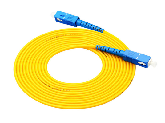 पीला डुअल कोर फाइबर ऑप्टिक पैच कॉर्ड OM3 10 Gbps 4CH