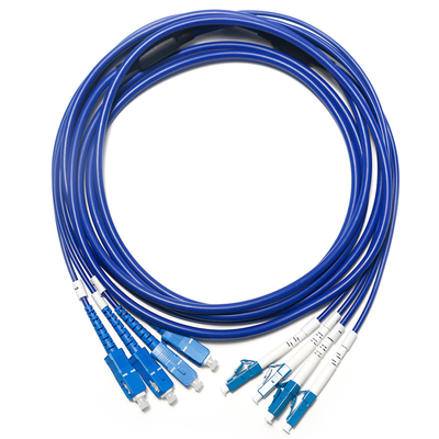 सर्विलांस WLAN LAN के लिए SC LC फाइबर ऑप्टिक पैच कॉर्ड मल्टीमोड डुअल-कोर OM3 4/4 10G