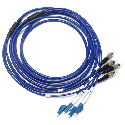 फाइबर ऑप्टिक पैच कॉर्ड म्यूटि-कोर मोड OM4/OM5 4/4 SC LC सर्विलांस WLAN LAN के लिए