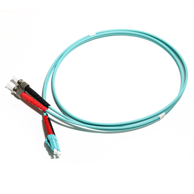 WLAN LAN के लिए 10G LC-ST डुप्लेक्स मल्टीमोड फाइबर ऑप्टिक कॉर्ड OD3.0 OM3 0.8M 1.5M 2M